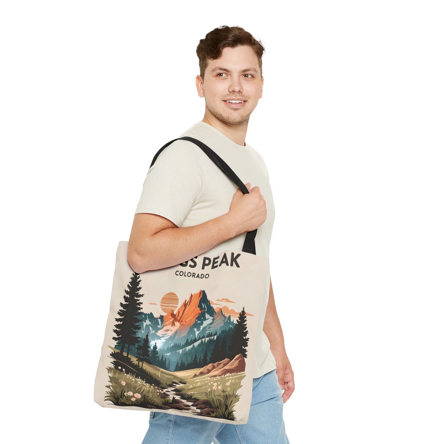 Longs Peak Colorado All Over Print Tote Bag Mountain Landscape Nature Classic