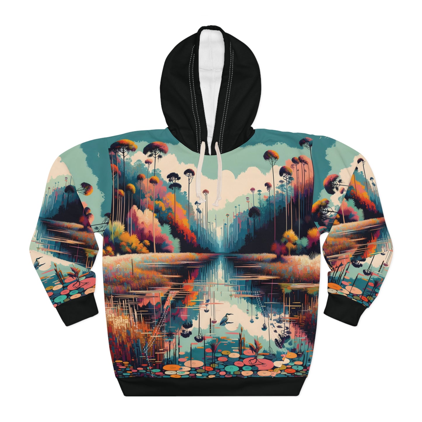 Everglades Hoodie All Over Print Pullover Swamp Nature Landscape Forest Scene