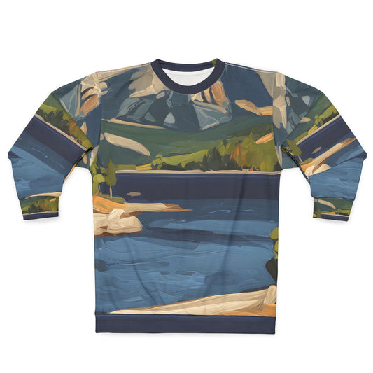 Lake Bled Inspired Hoodie All Over Print Outdoor Travel Apparel