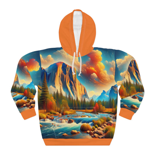 El Capitan 'The Nose' Hoodie All-Over Print Artistic Climbing Adventure Pullover