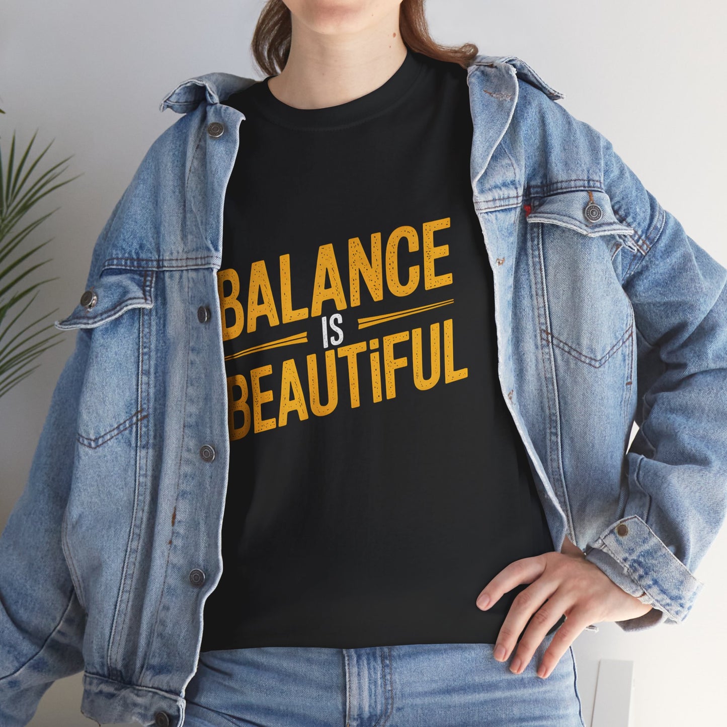 Balance is Beautiful Motivational Graphic T Shirt Quote Unisex Short Sleeve Tee