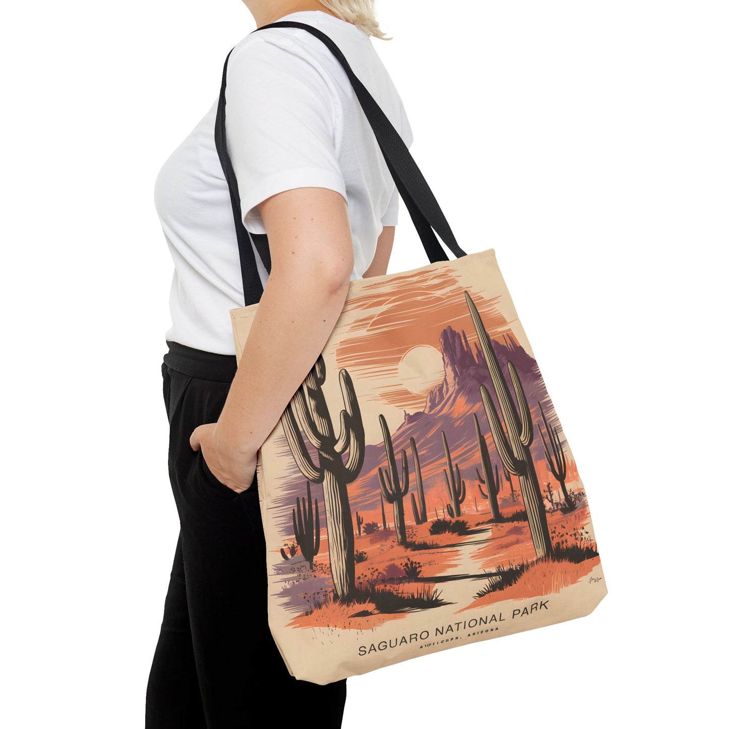 Saguaro National Park Tote Bag Arizona Desert Cactus All Over Print Reusable