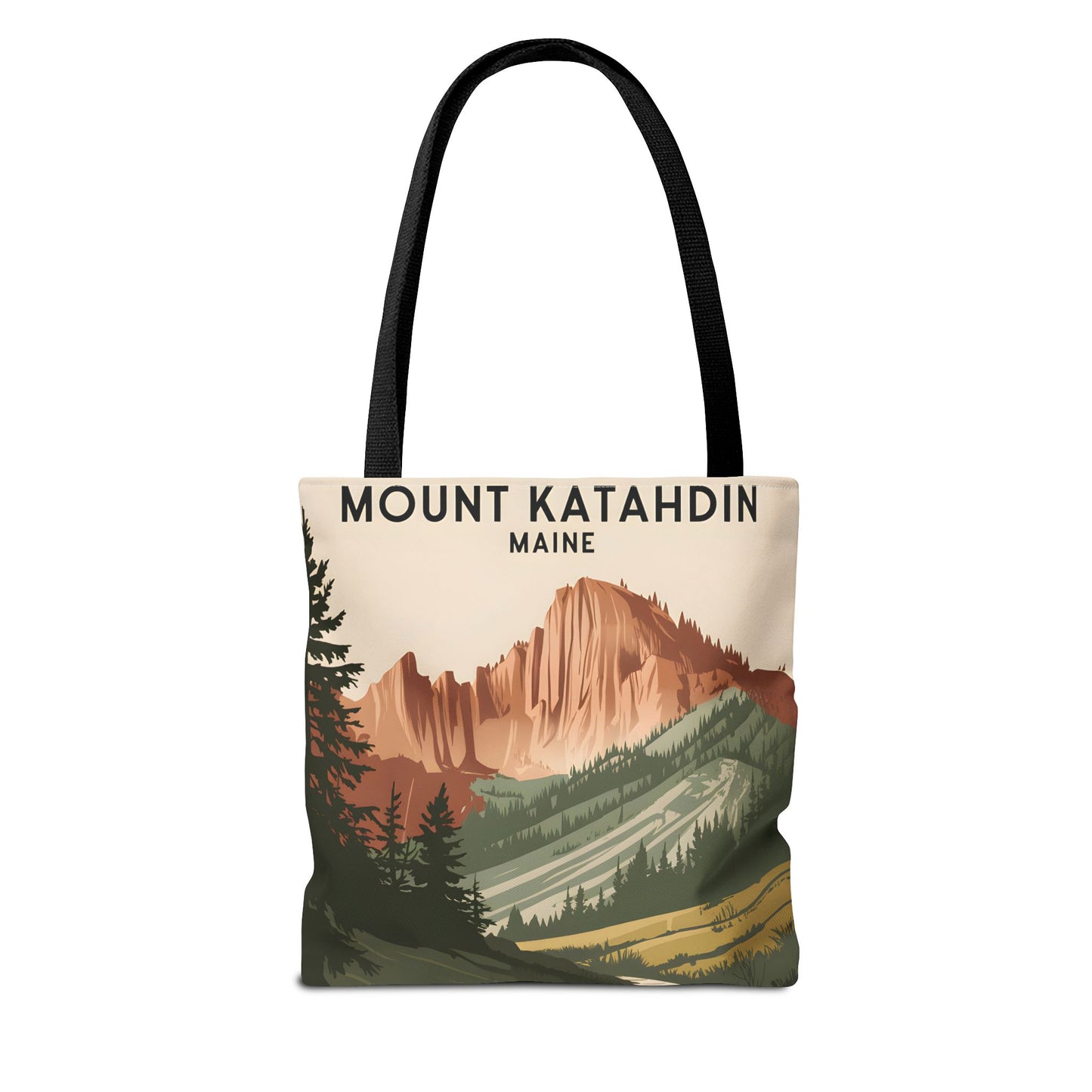 Mount Katahdin Maine All Over Print Tote Bag Hiking Nature Scene Lover Apparel