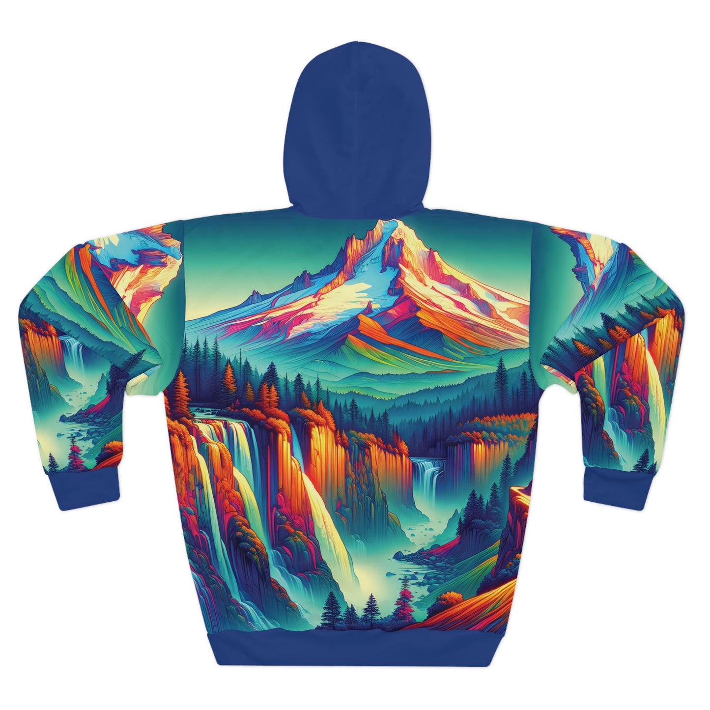 Mount Hood Hoodie All Over Print Colorful Nature Pullover Hiking Adventure