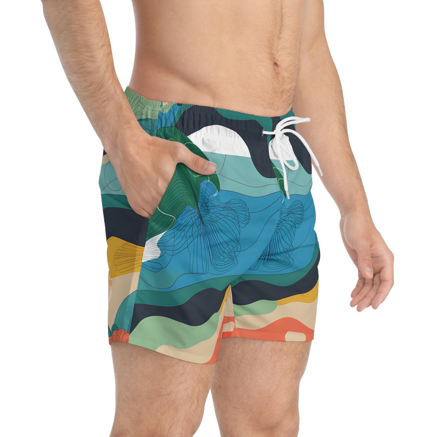 Riptide Revival Men’s Swim Trunks Shorts Stylish Beachwear Summer Surf Surfer