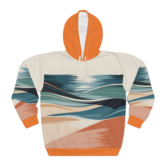 Ocean Horizon All-Over Print Hoodie Warm Travel and Outdoor Adventures Wear