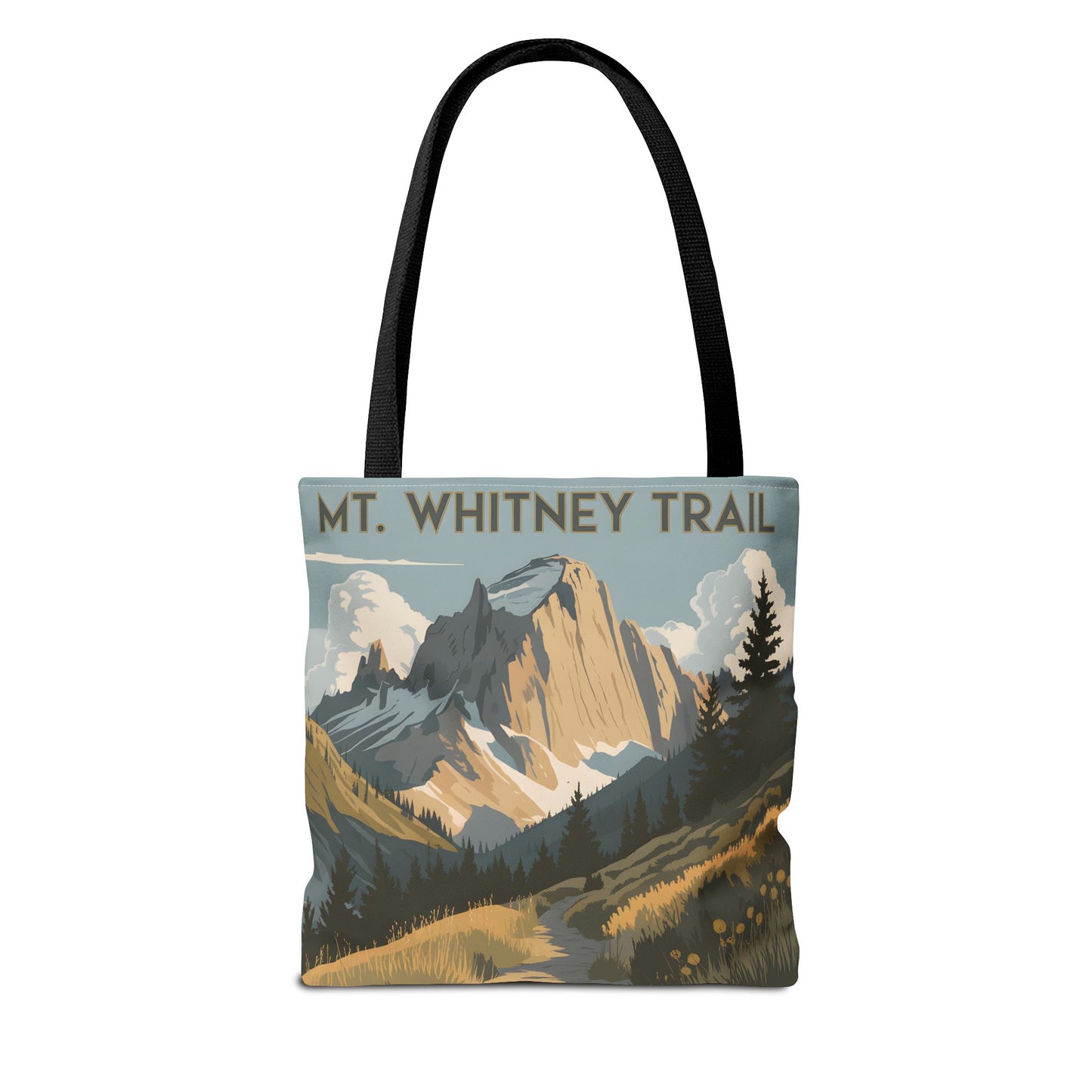 Mt Whitney Tote Bag All Over Print Hiking Trail Nature Gift Mountain Art