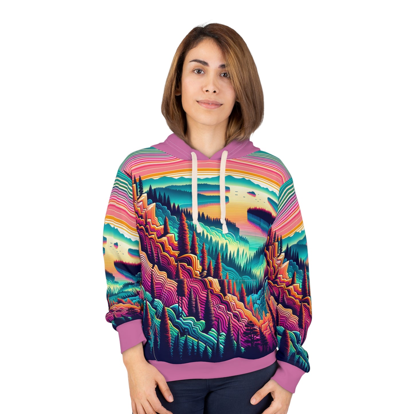 Emerald Bay Hoodie Unisex Pullover Sunset Lake Tahoe Vivid Nature Landscape Art