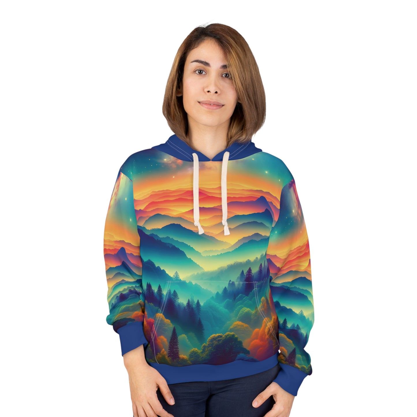 Appalachian Hoodie All Over Print Colorful Mountain Pullover Hiking Adventure