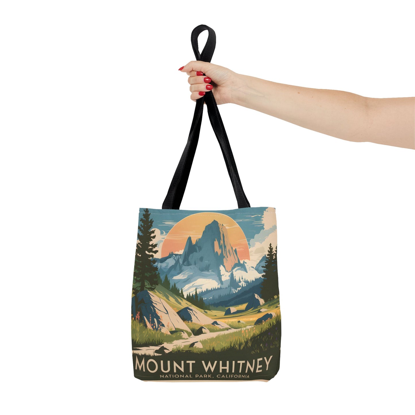 Mount Whitney California All Over Print Tote Bag National Park Travel Apparel