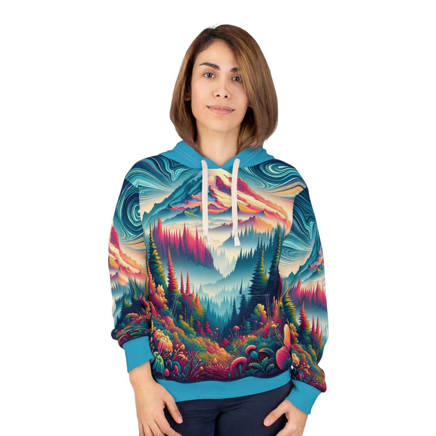 Mount Rainier Hoodie All Over Print Outdoor Adventure Pullover Mountain Graphic