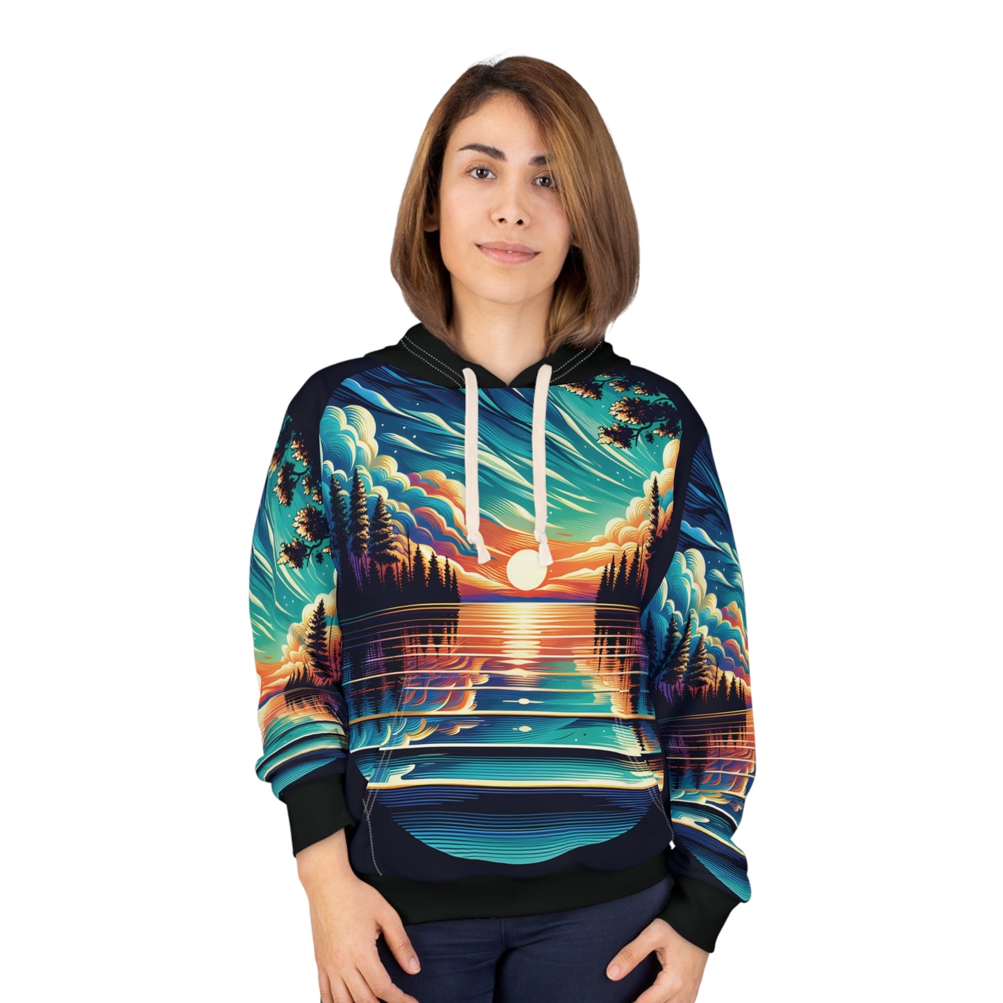 Lake Lanier Hoodie All Over Print Outdoor Adventure Travel Georgia Pullover