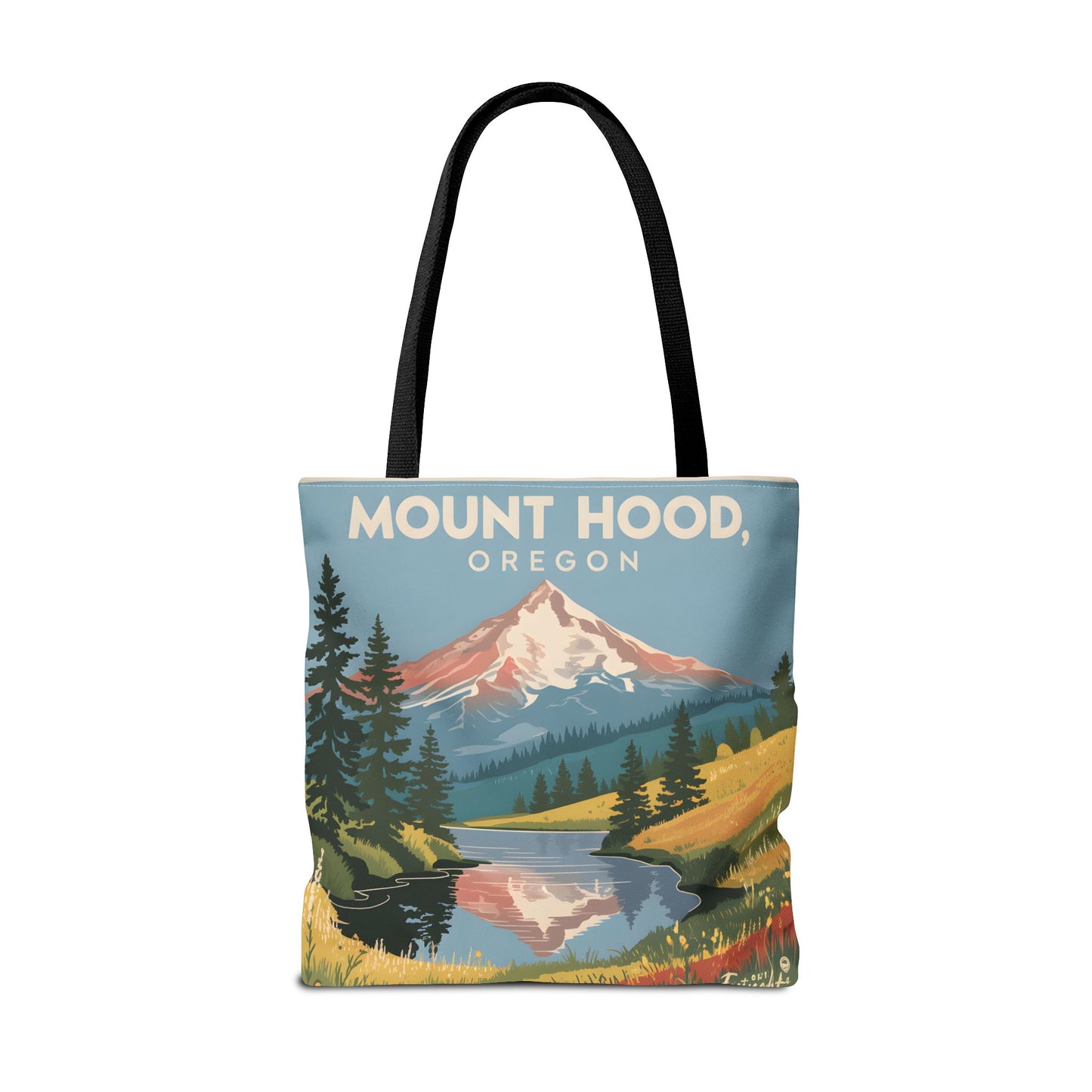 Mount Hood Oregon All Over Print Tote Bag Camping Nature Scene Outdoor Apparel
