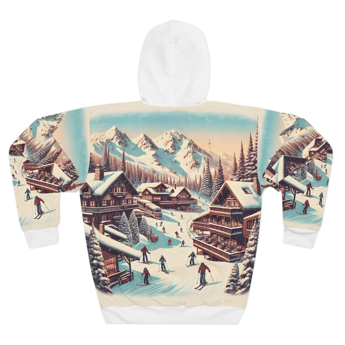 Heavenly California All Over Print Pullover Hoodie Ski Resort Outdoor Apparel