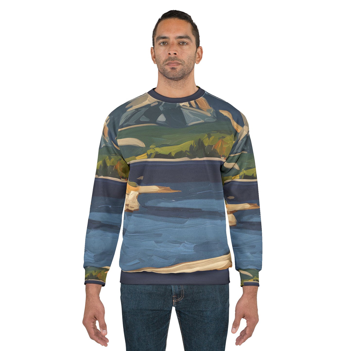 Lake Bled Inspired Hoodie All Over Print Outdoor Travel Apparel