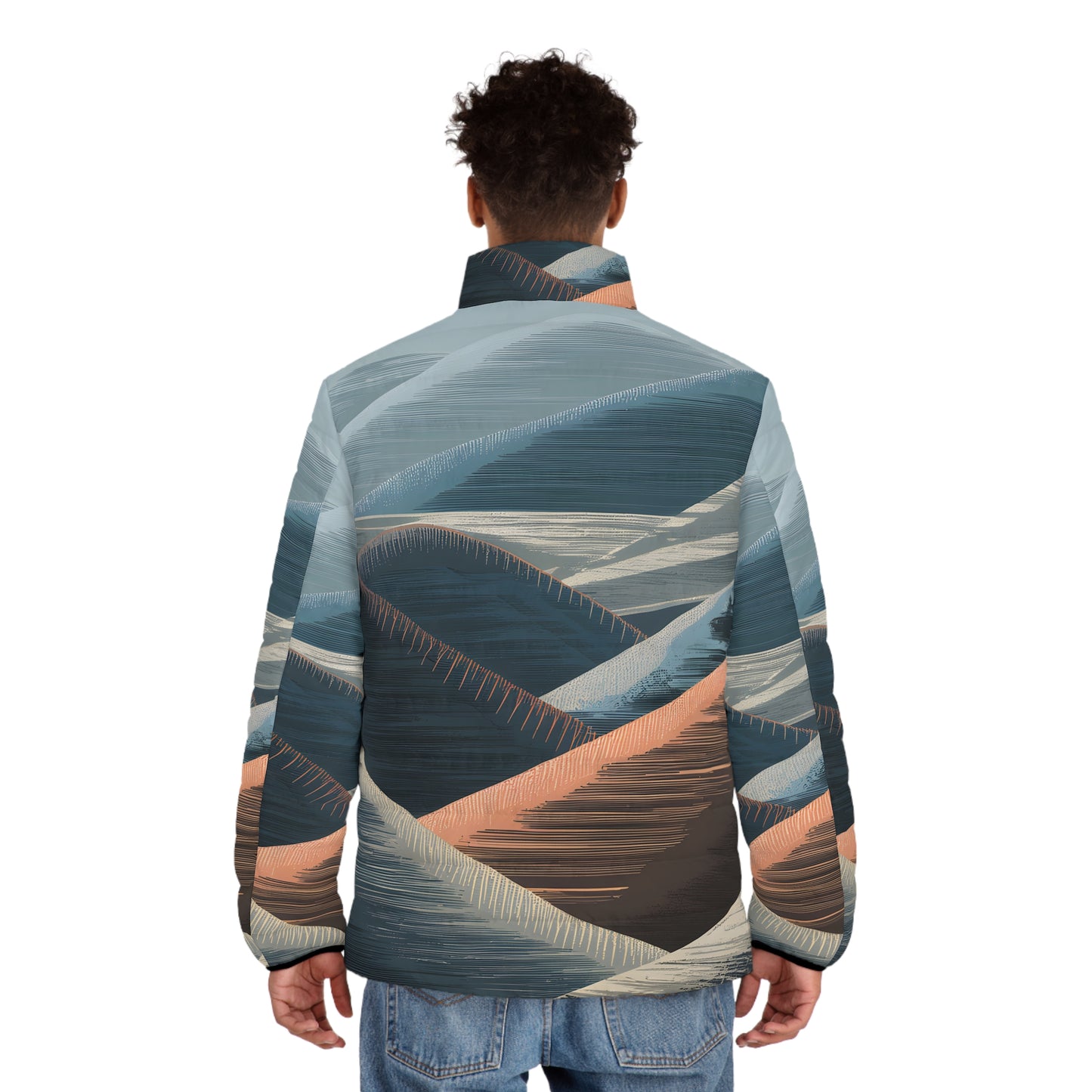 Muted Divide Puffer Jacket Stylish Outdoor Warm Winter Comfortable Full Zip