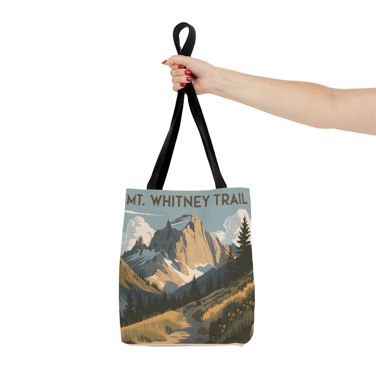 Mt Whitney Tote Bag All Over Print Hiking Trail Nature Gift Mountain Art