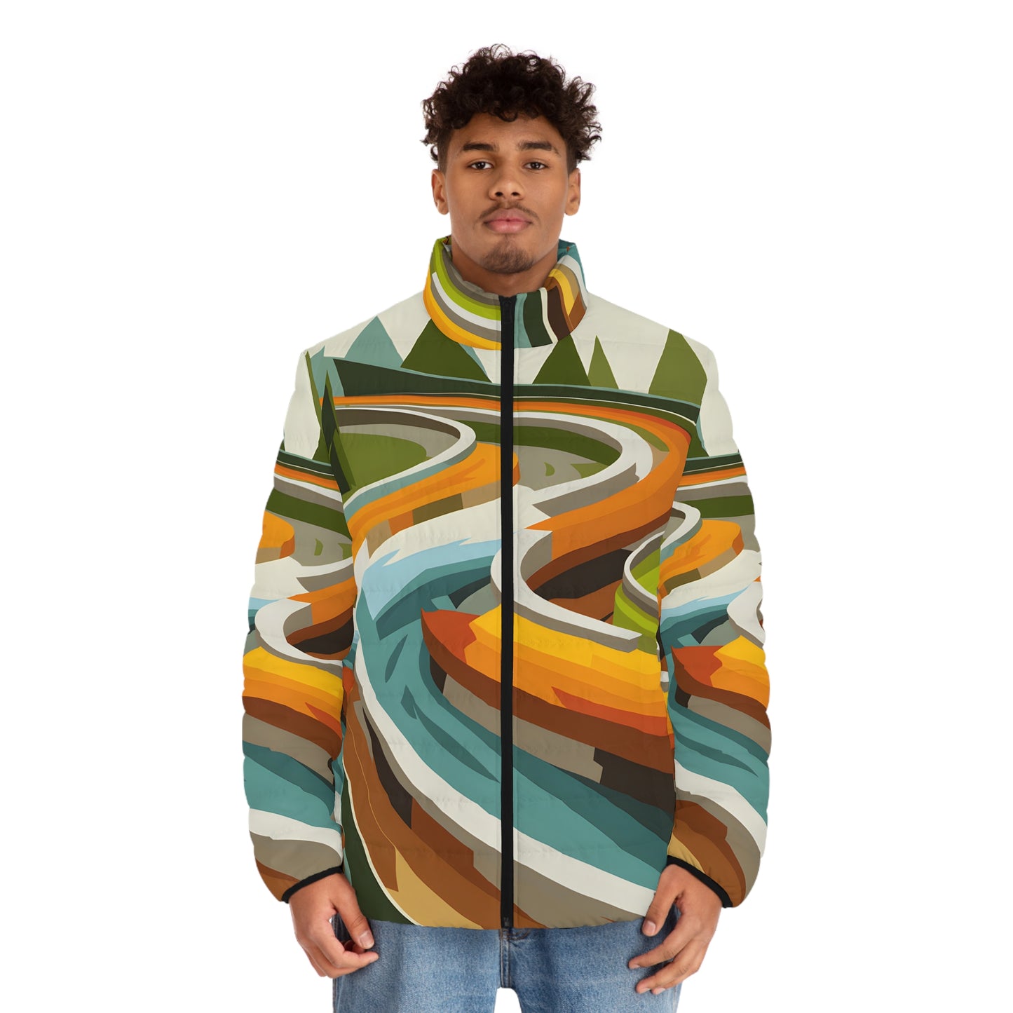 Puffer Jacket for Outdoor Adventures with Circle Trail Design
