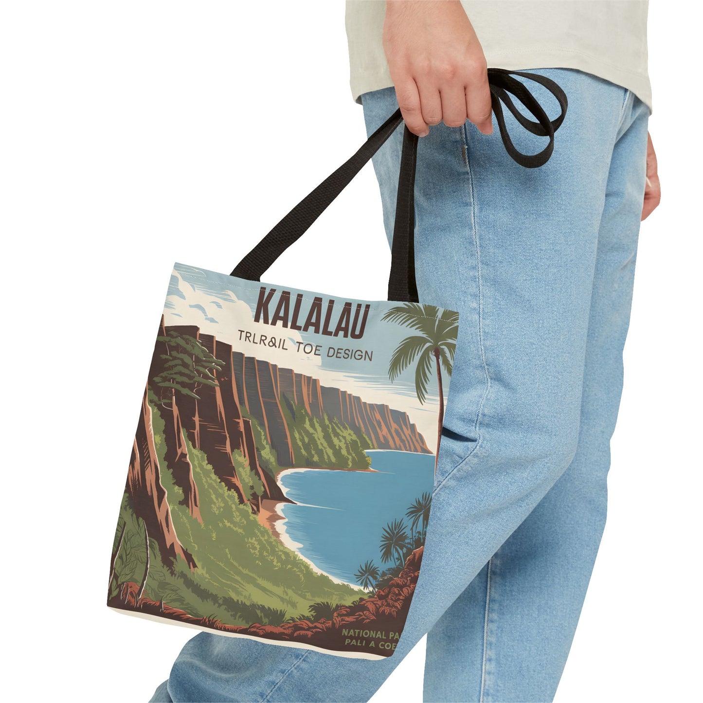 Kalalau Trail All Over Print Tote Bag Nature Lover Beach Scene Eco Friendly