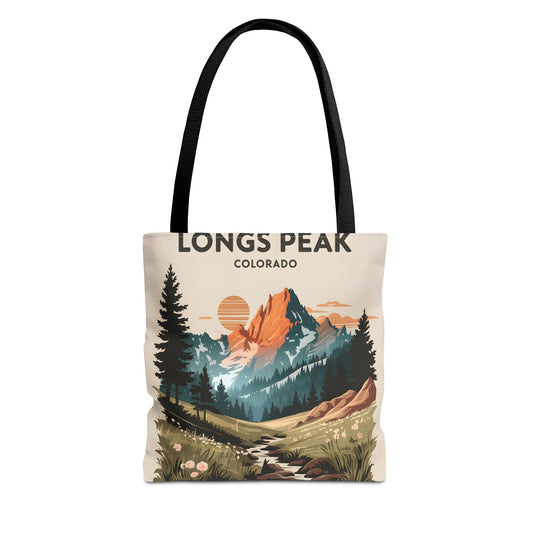 Longs Peak Colorado All Over Print Tote Bag Mountain Landscape Nature Classic