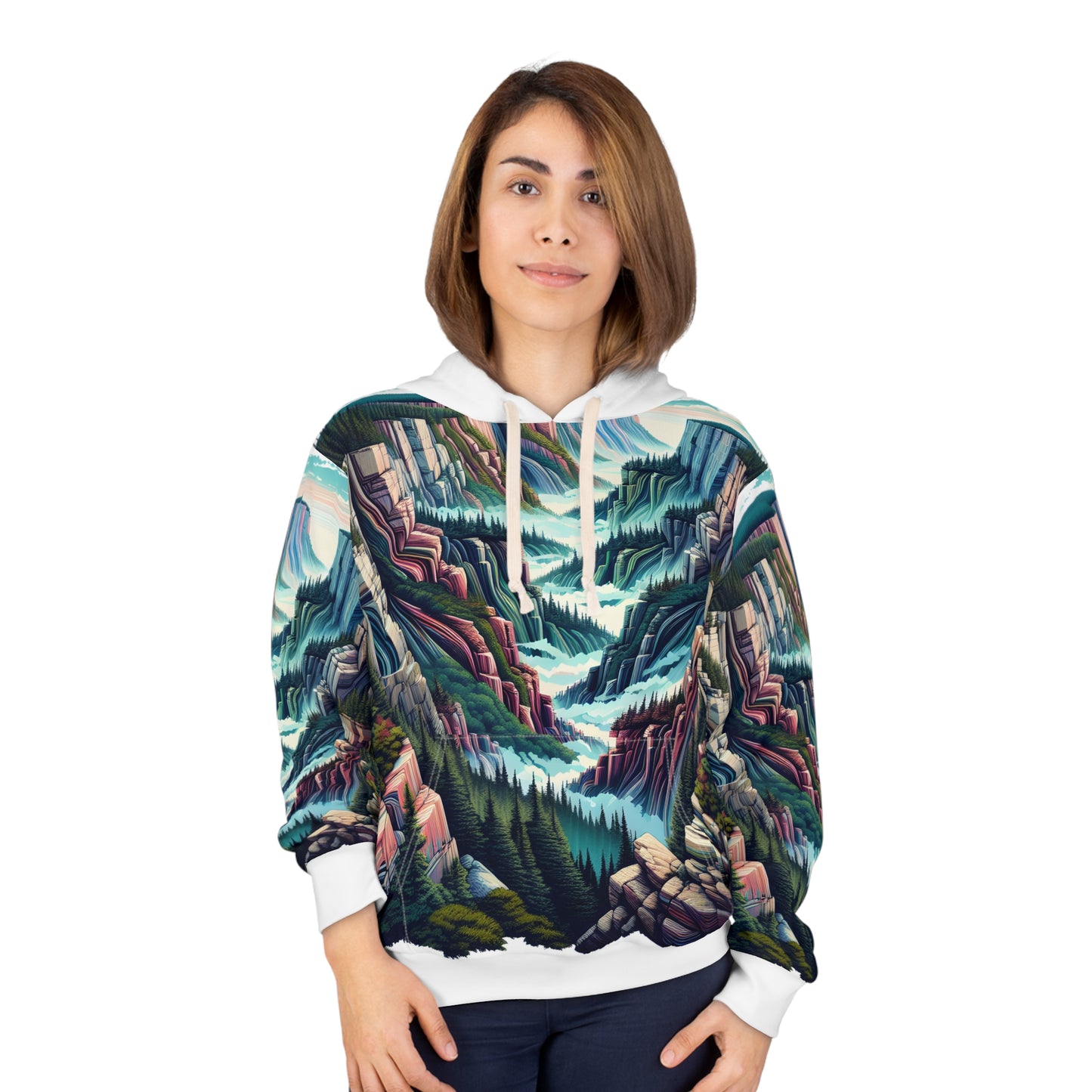 Acadia National Park Pullover Hoodie Precipice Trail All Over Print Outdoor Gear