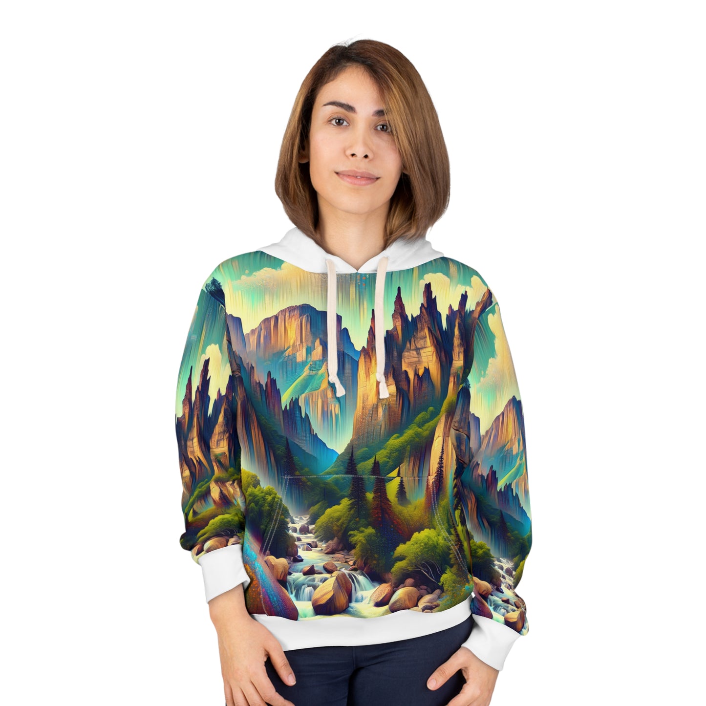 All-Over Print Hoodie Featuring Stunning Zion National Park Landscape Art