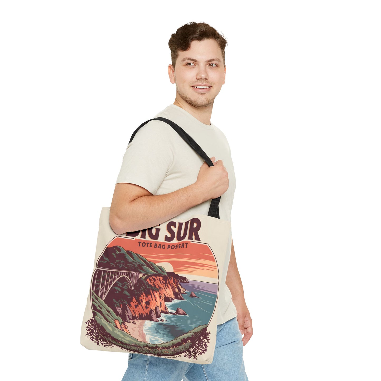 Big Sur Scenic Tote Bag Coastal Landscape Eco-Friendly All Over Print Apparel