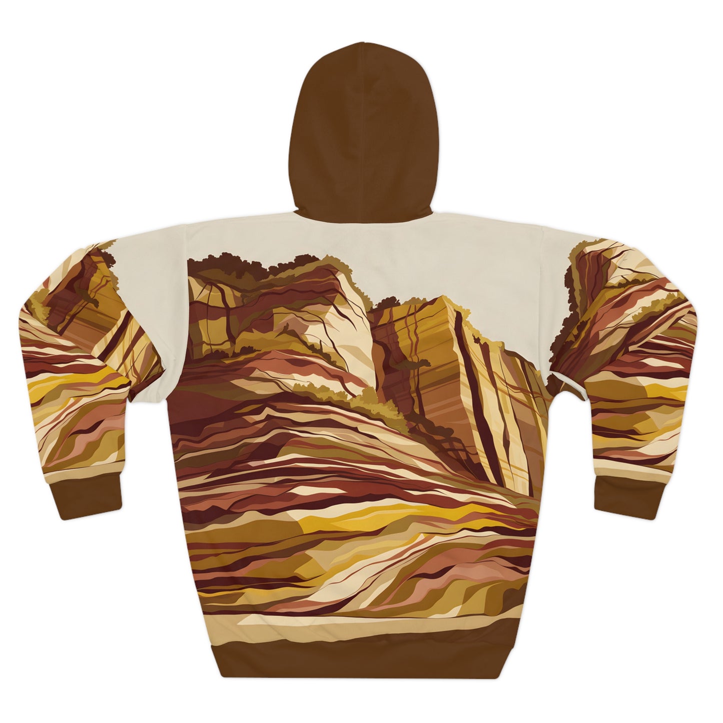 Cliffside Layers Inspired Allover Print Hoodie Outdoor Adventure Apparel Warm