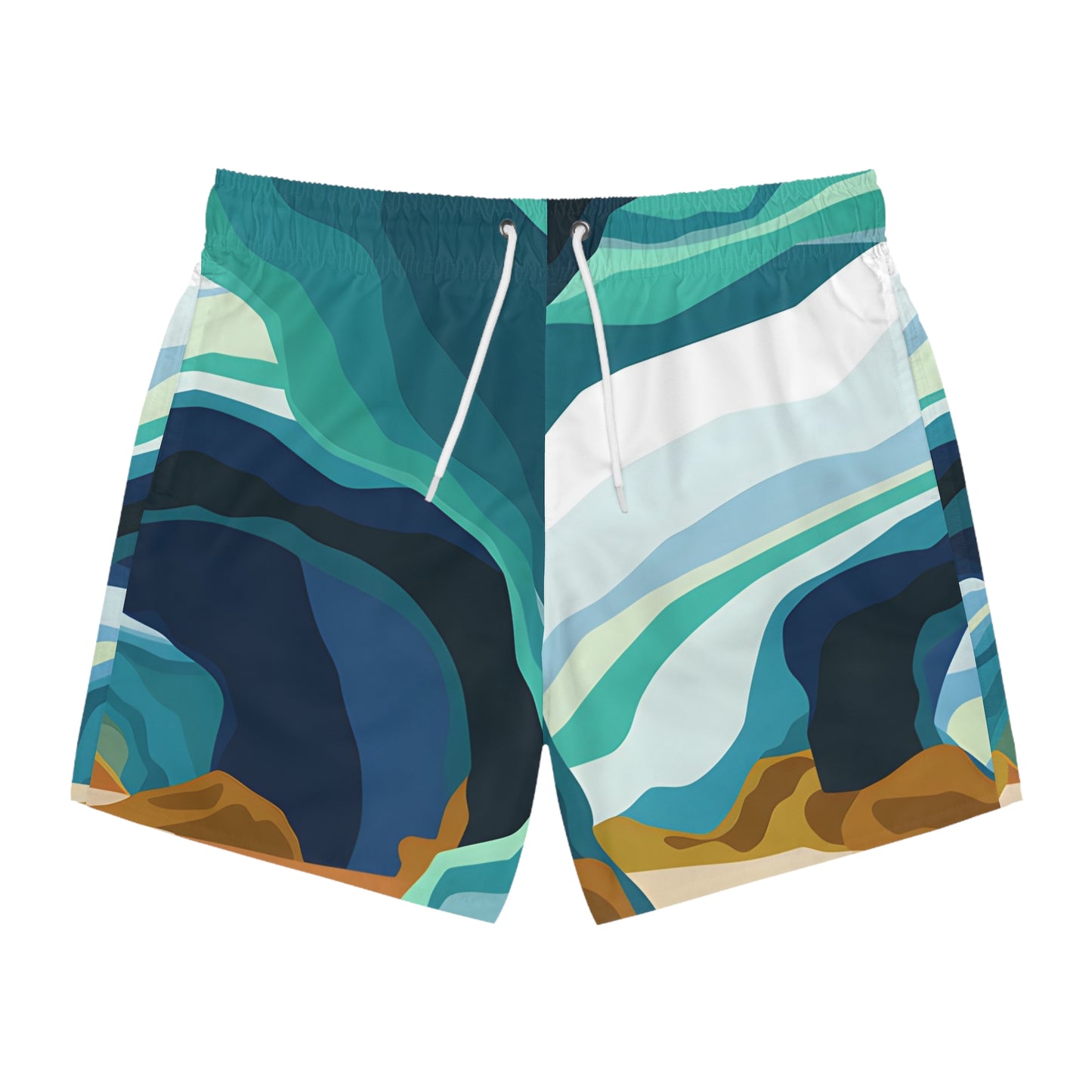 Ocean Caves Swim Trunks Men’s Beach Shorts Quick Dry Surf Boardshorts Retro