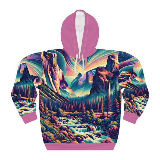 John Muir Trail Hoodie Vibrant All Over Print Outdoor Apparel for Travelers