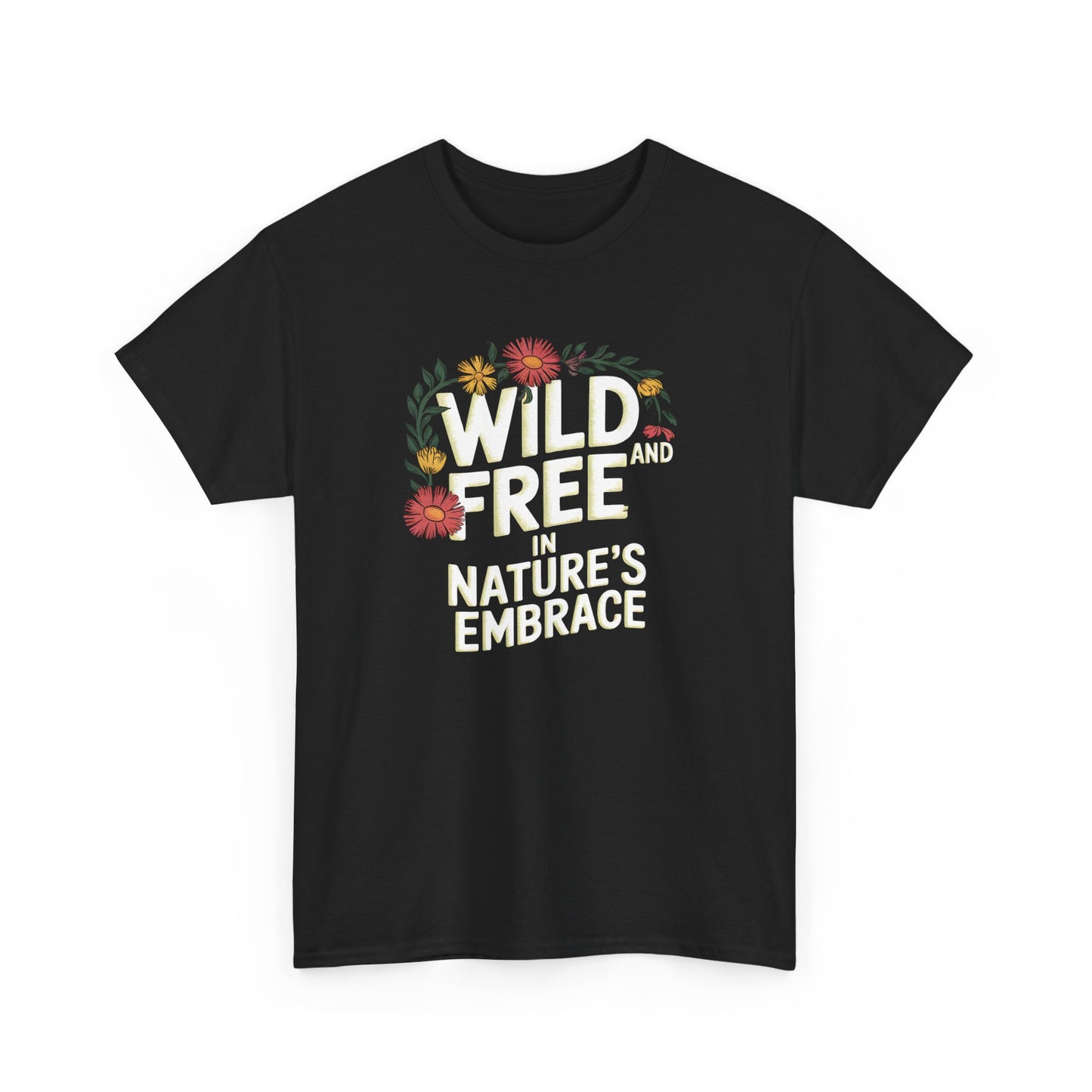 Wild and Free T-Shirt Floral Graphic Tee Nature Quote Shirt Boho Aesthetic Vibes