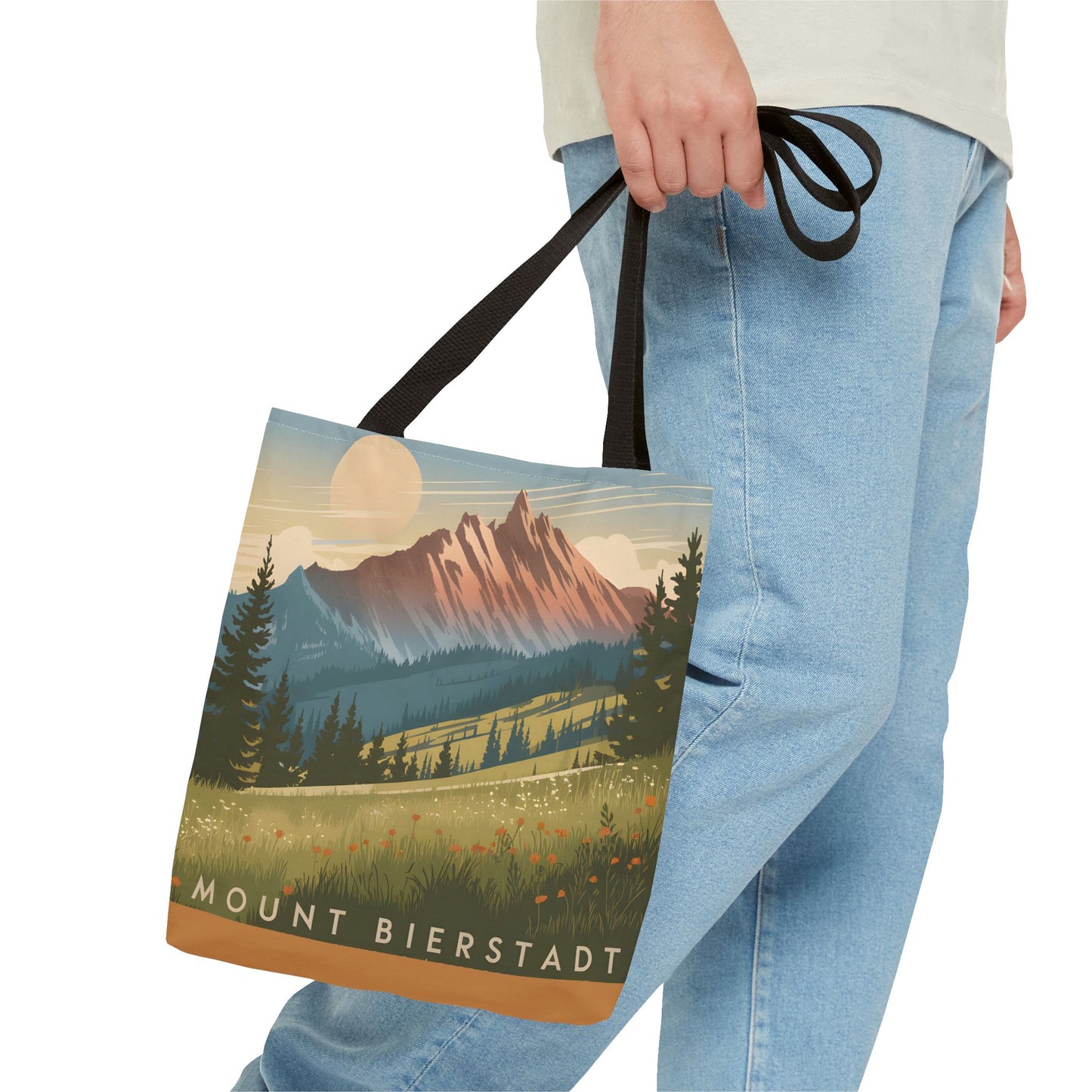 Mount Bierstadt All Over Print Tote Bag Nature Scene Outdoor Travel Apparel