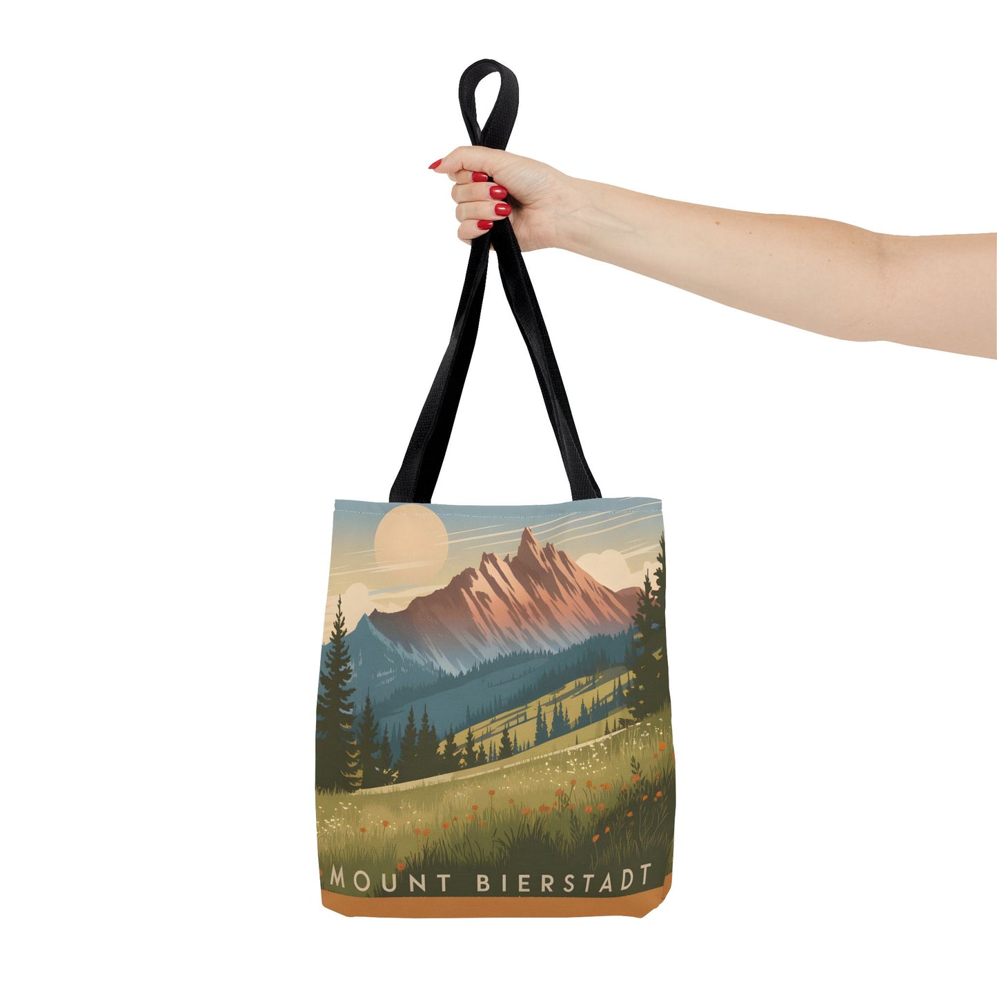 Mount Bierstadt All Over Print Tote Bag Nature Scene Outdoor Travel Apparel