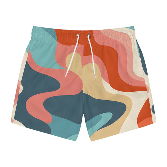 Coral Break Men's Swim Trunks Stylish Beach Wear Summer Fun Quick Dry Surf