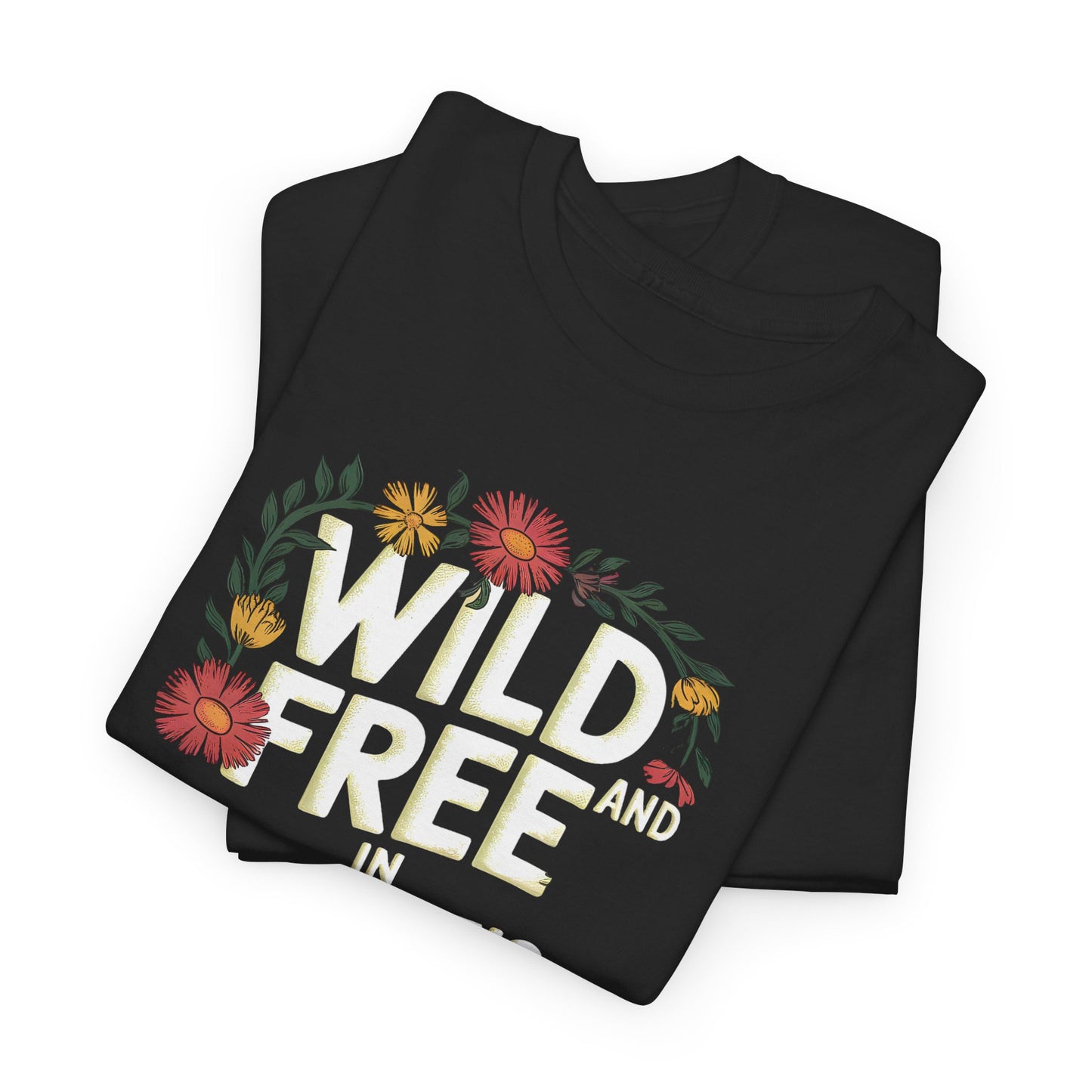 Wild and Free T-Shirt Floral Graphic Tee Nature Quote Shirt Boho Aesthetic Vibes
