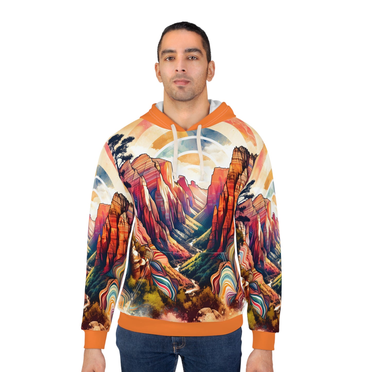 Angels Landing All-Over Print Hoodie Outdoor Adventure Apparel Travel Wear