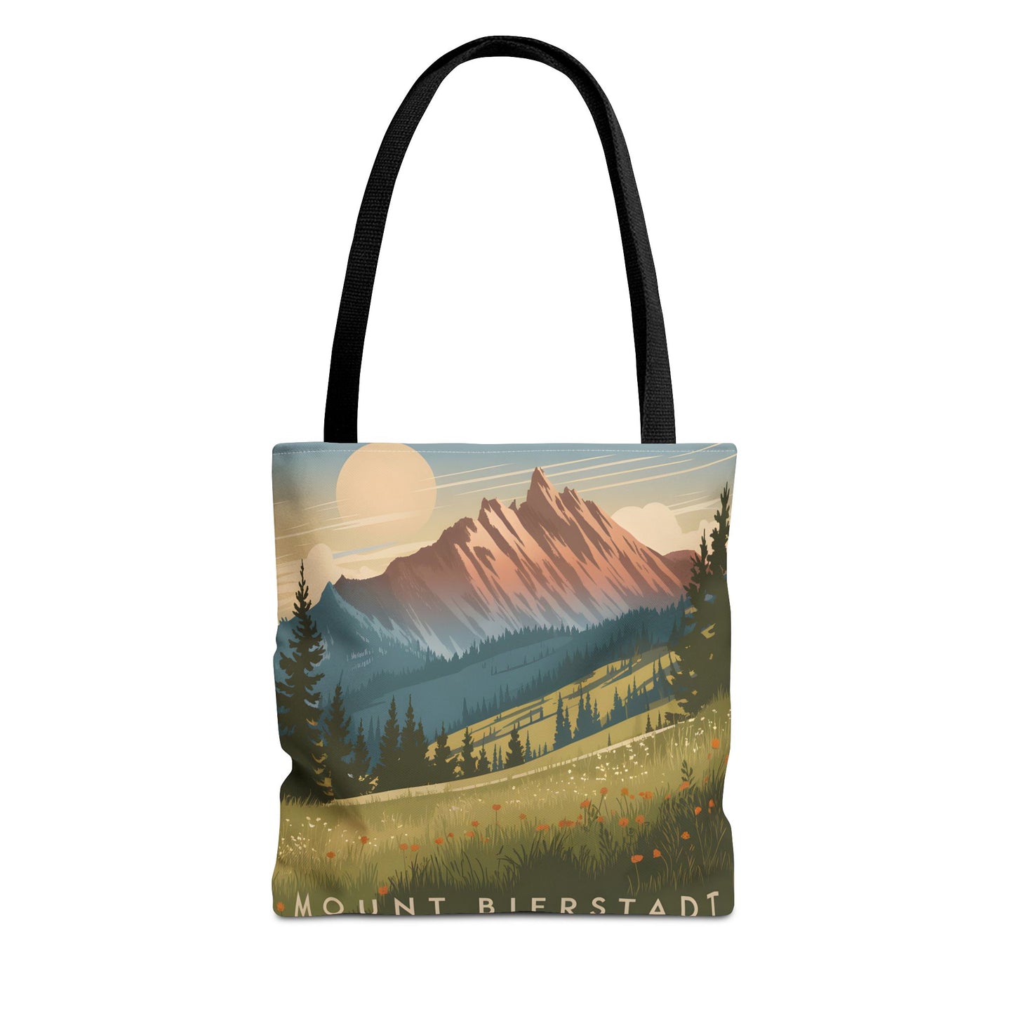 Mount Bierstadt All Over Print Tote Bag Nature Scene Outdoor Travel Apparel