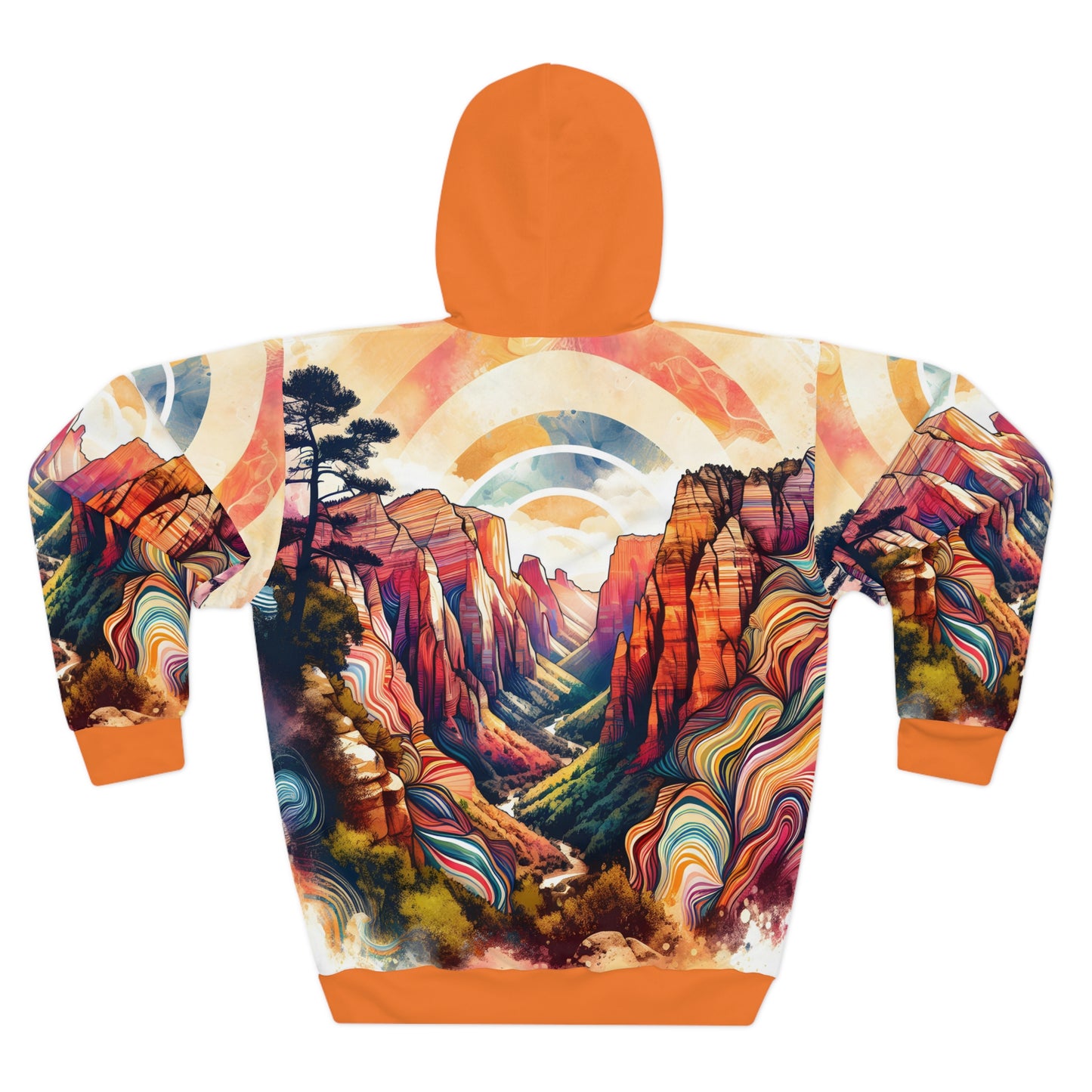 Angels Landing All-Over Print Hoodie Outdoor Adventure Apparel Travel Wear