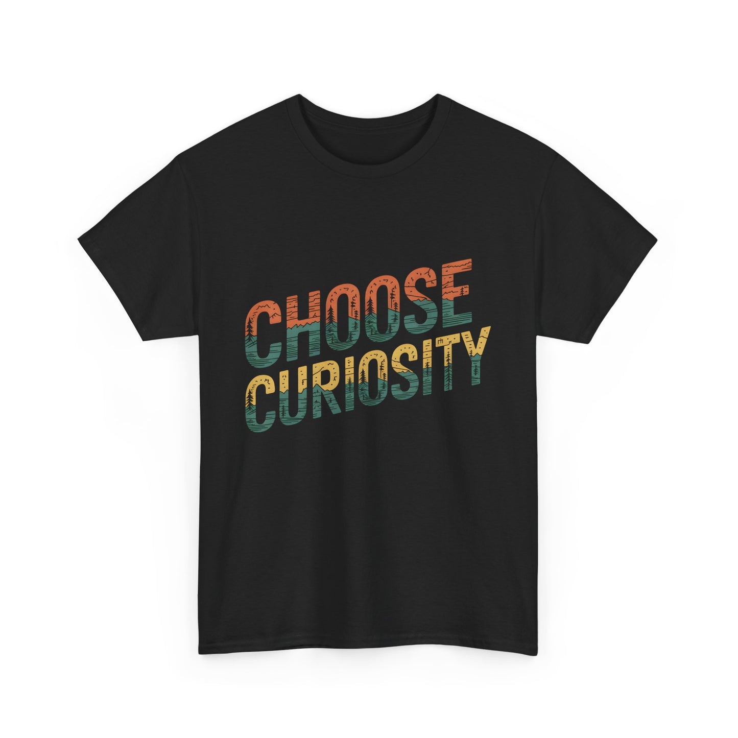 Choose Curiosity Vintage Graphic Tee Outdoor Short Sleeve T-Shirt Casual Wear