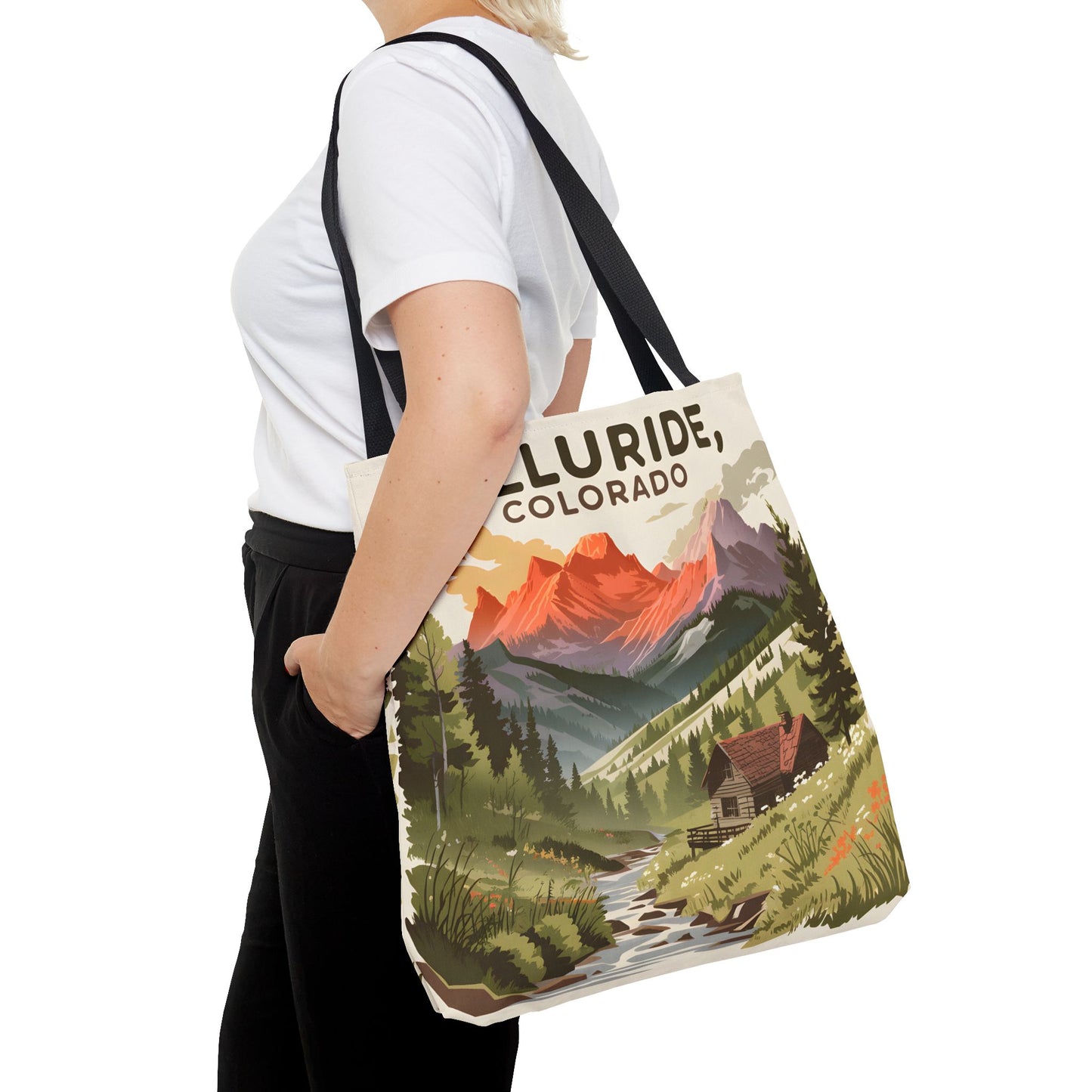 Telluride Colorado Tote Bag All Over Print Mountain Art Landscape Eco Friendly