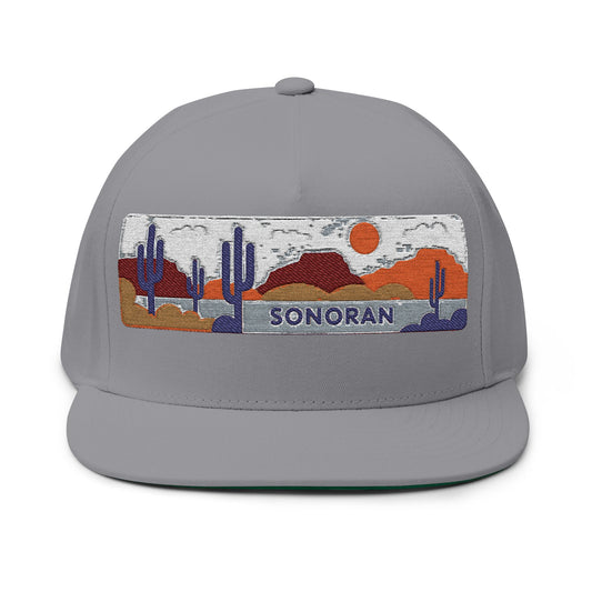 Sonoran Desert Flat Bill Hat Adjustable Snapback Cap Cactus Style Outdoor Gift