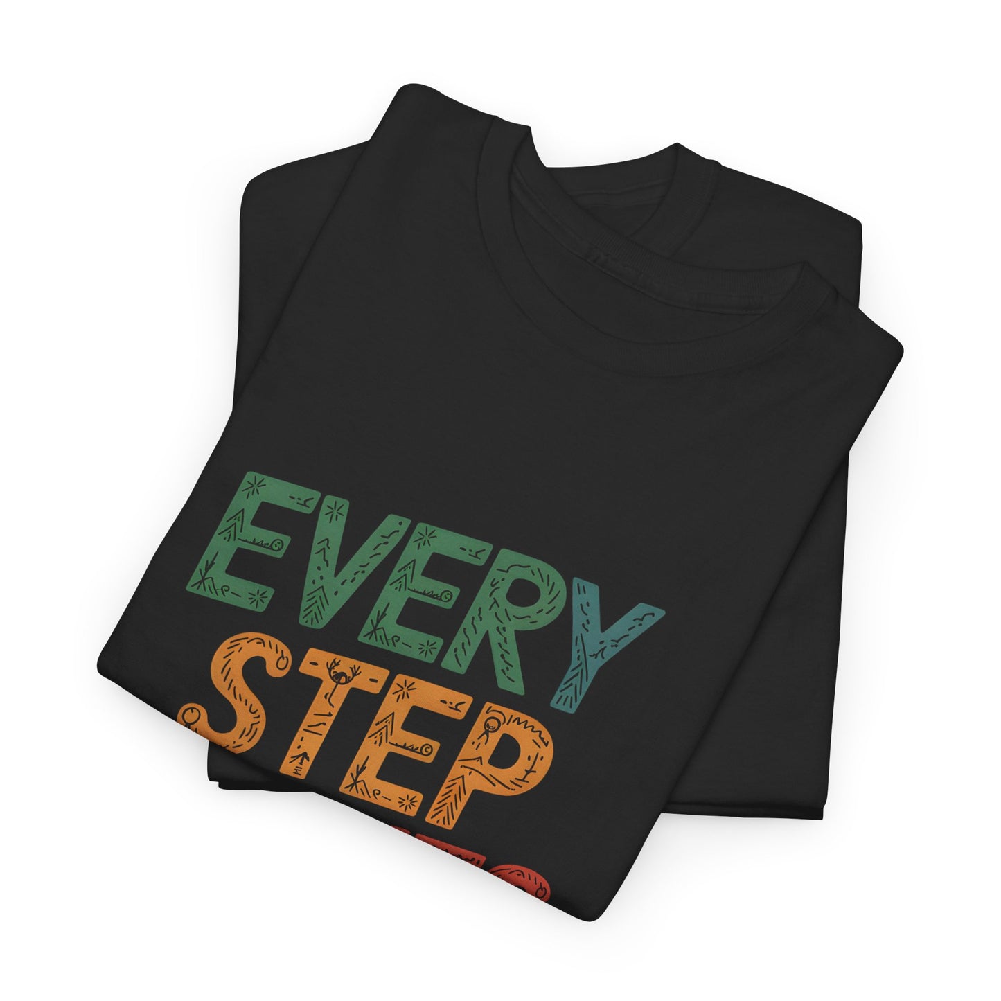 Every Step Counts Motivational Fitness Graphic T-Shirt Workout Apparel Unisex