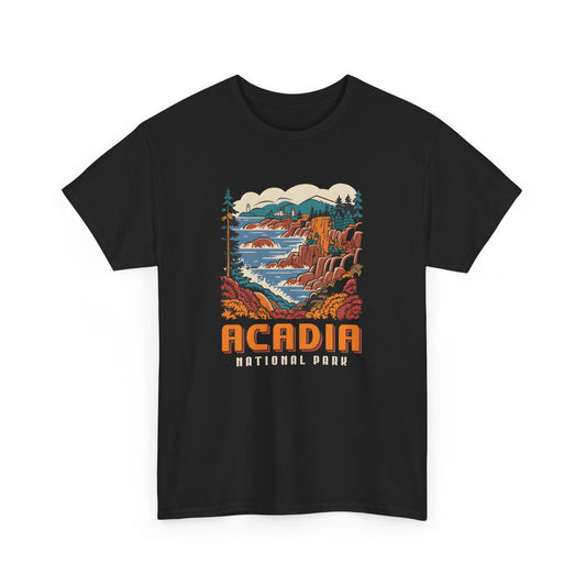 Acadia National Park Graphic T-Shirt Vintage Style Outdoor Adventure Apparel