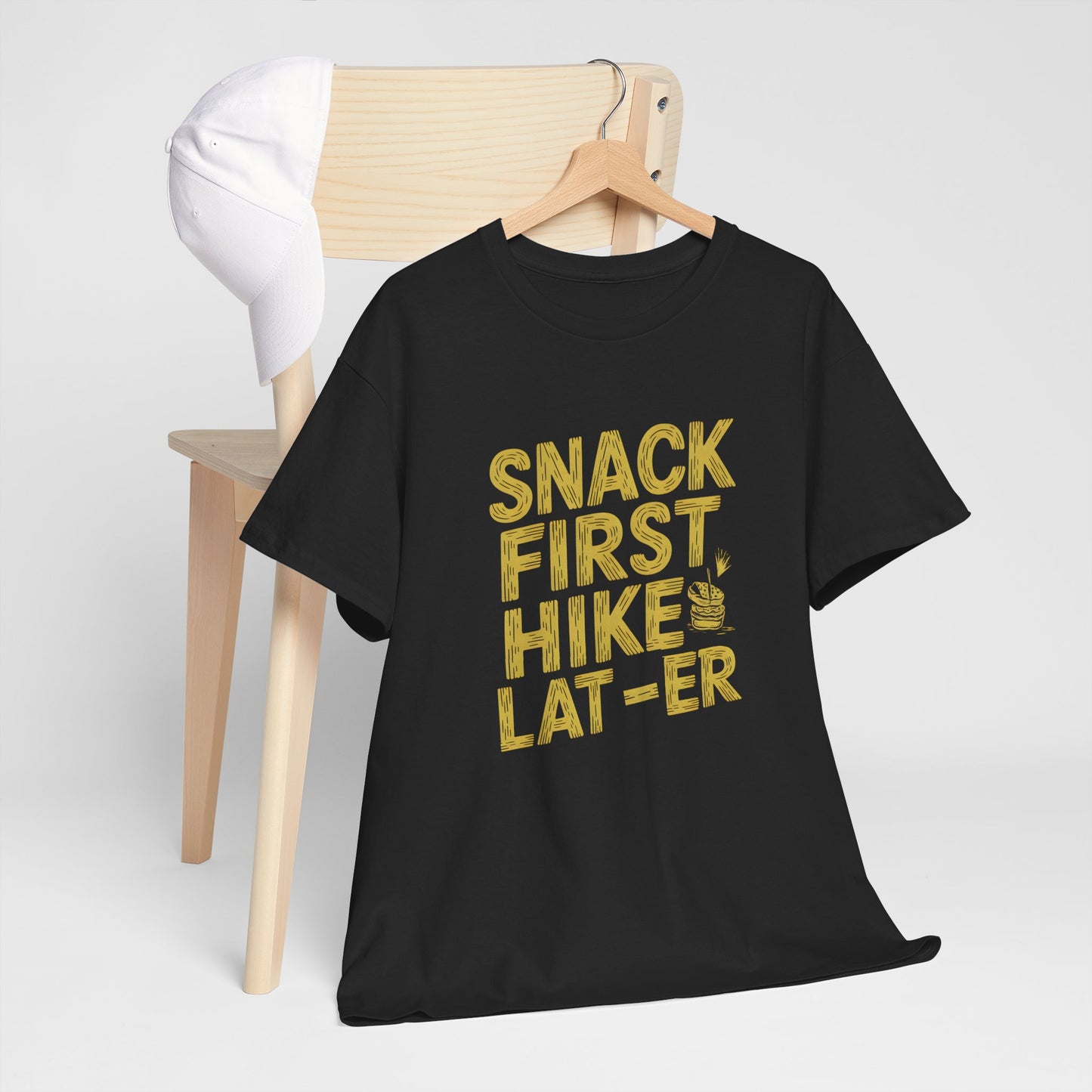 Snack First Hike Later Vintage Graphic T-Shirt Hiking Adventure Apparel