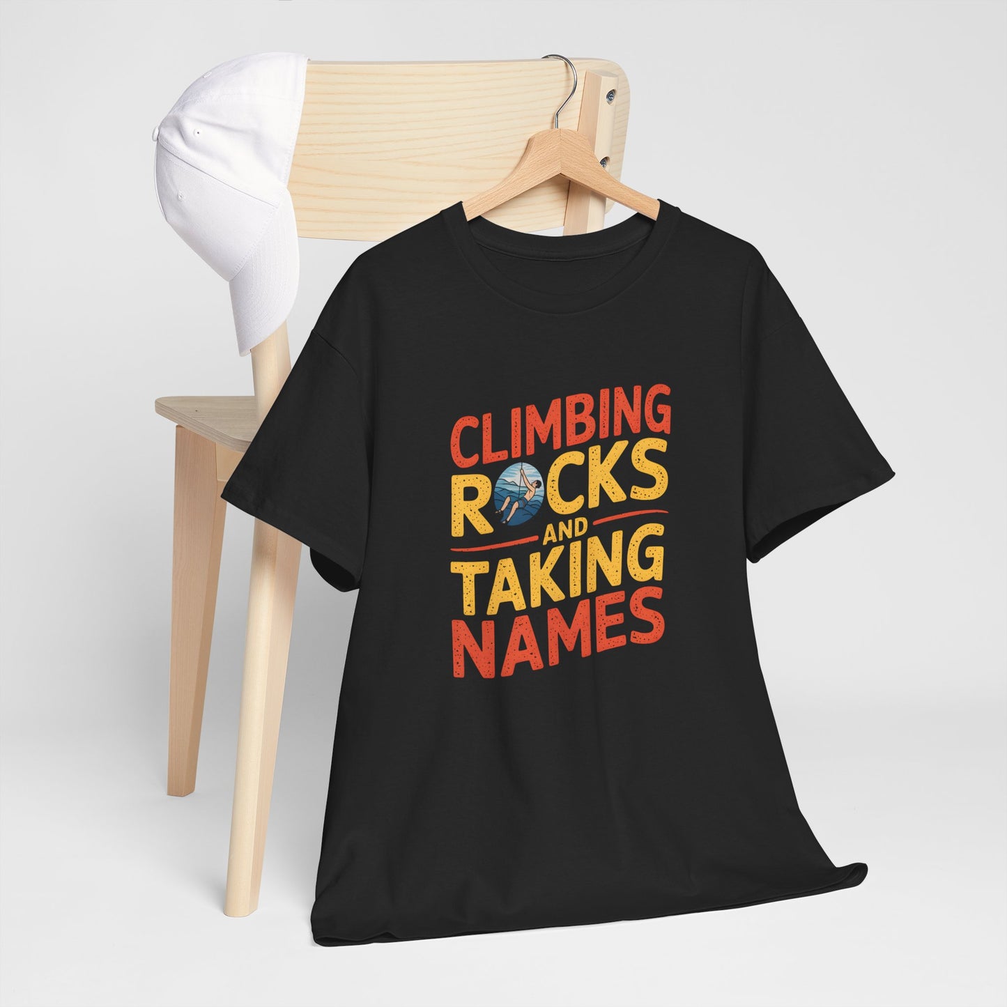 Climbing Rocks and Taking Names Adventure T-Shirt for Outdoors Fans