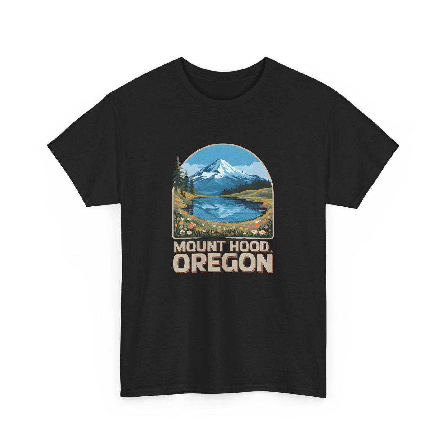 Mount Hood Oregon T-Shirt Vintage Travel Graphic Tee Retro Nature Poster Art