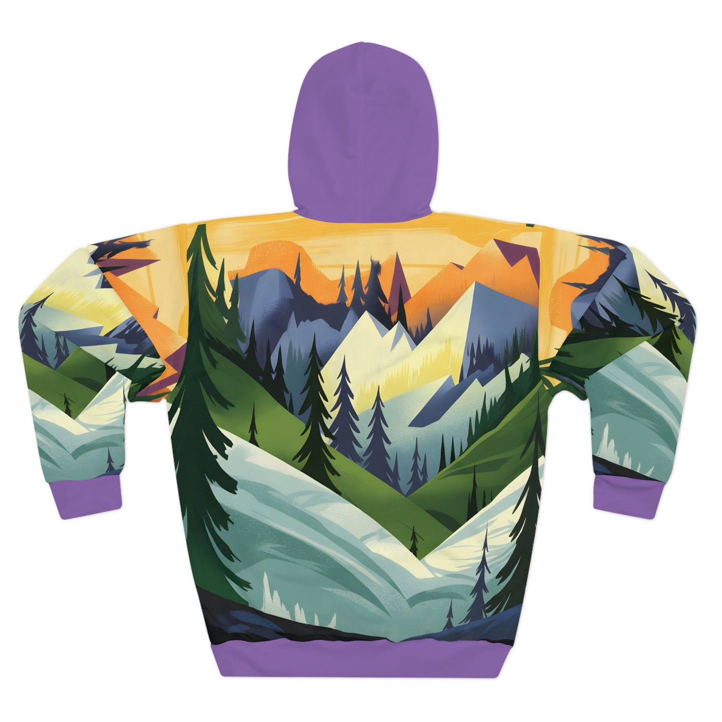 Golden Crest Hoodie All Over Print Mountain Graphic Outdoor Adventure Pullover