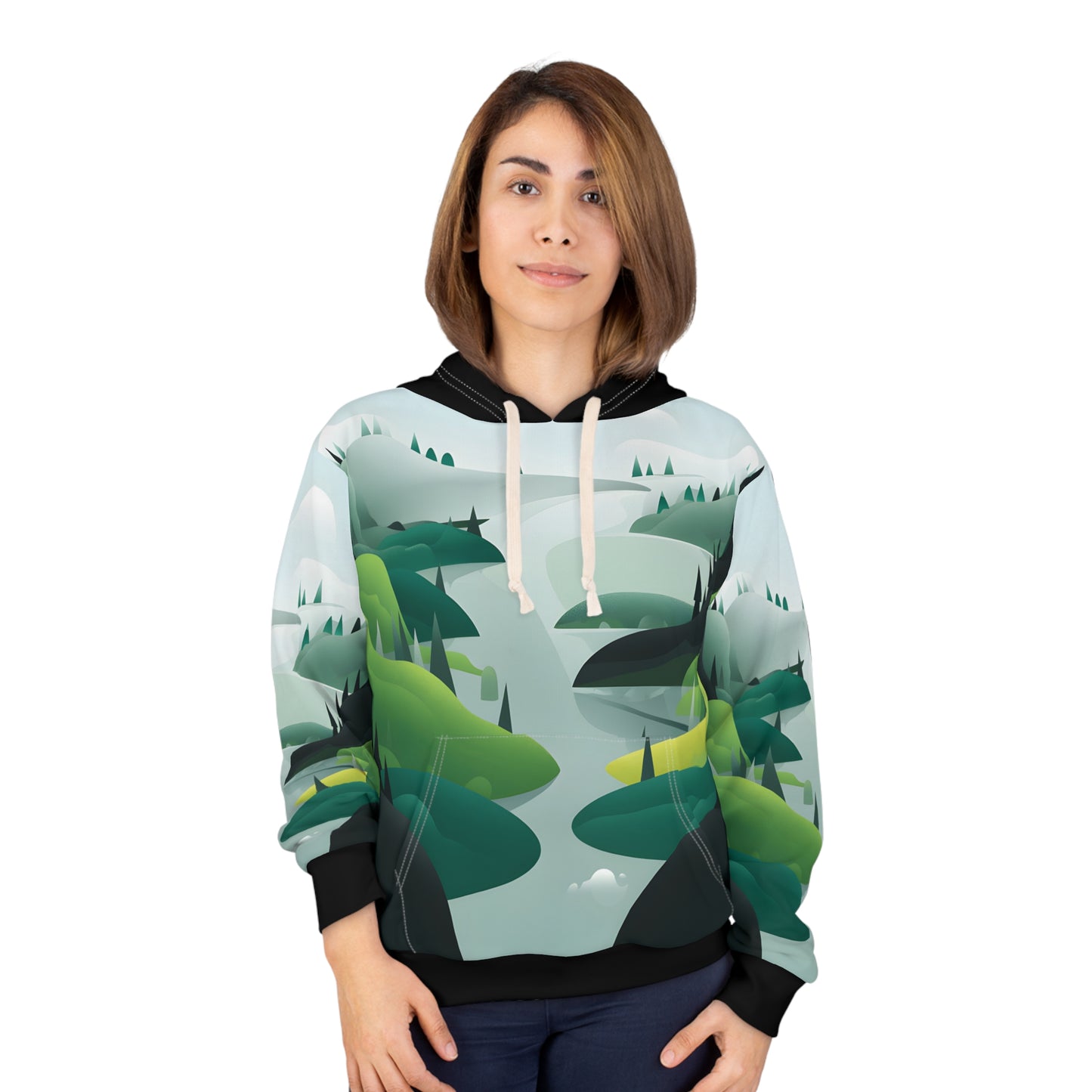 Lush Echoes All Over Print Hoodie Adventure Travel Outdoor Casual Apparel