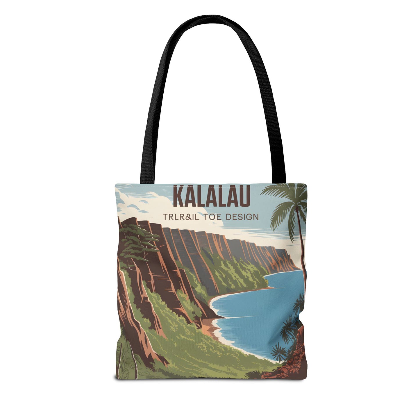 Kalalau Trail All Over Print Tote Bag Nature Lover Beach Scene Eco Friendly