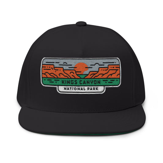 Kings Canyon National Park Flat Bill Hat Outdoor Adventure Apparel Adjustable